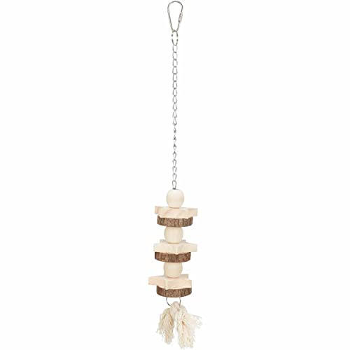 Trixie 5195 Holzspielzeug mit Kette/Tau, bunt, 30 cm
