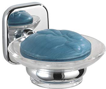 Wenko 17850100 Soap Tray Ribera, Metal Zinc diecasting, 11 x 7 x 13.5 cm, Chrome