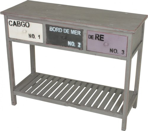 Design Anrichte Sideboard aus Holz mit 3 farbigen Schubfächern