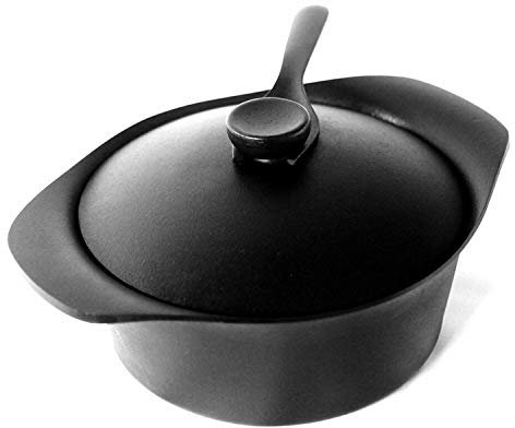 Sori Yanagi Nambu Ironware Deep Iron Pot Combining Simple Design and High Practicality, Made in Japan, Iron Lid and Handle Included, Induction Compatible
