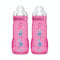 MAM Babyflasche, zweites Alter von 6 Monaten, Flusssauger, 330 ml X 2er-Set, Rose, 4014795