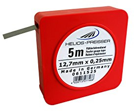 Helios Preisser Fühlerlehrenband, Einzelkassette (Kohlenstoffstahl, gehärtet, Breite 12,7 mm, Länge 5 m, Nennmaß 0,25 mm) 0611 525
