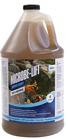 AquaForte Microbe-Lift Super Start Filterbakterien 4 Liter, Schnelles Starten der Biologie des (Bead) Filters, zum Abbau von organischen Abfällen, reduzierte Schlammbildung, Braun