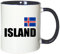 Mister Merchandise Kaffeetasse Island Fahne Flag Teetasse Becher, Farbe: Weiß-Blau