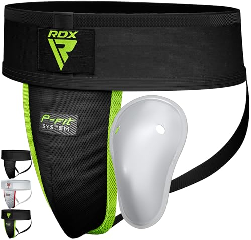 RDX Coquille Boxe pour Hommes, Ajustable Coquille de Protection avec Poche de Tasse, Groin Guard Suspensoir pour Contact Sports MMA Arts Martiaux Muay Thai Combat Kickboxing BJJ Karate Taekwondo