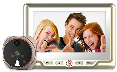 Spioncino spioncino, BW 10,9 cm campanello senza fili con sensore di movimento e IR 120 Wide gradi angoli di visualizzazione per sicurezza domestica