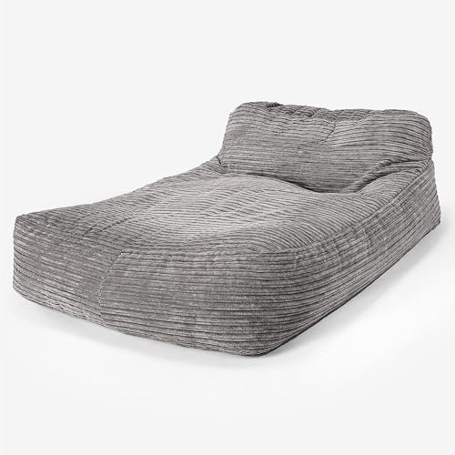 Lounge Pug, Schlafsofa Sitzsack, Chaiseloungue, Cord Schiefergrau