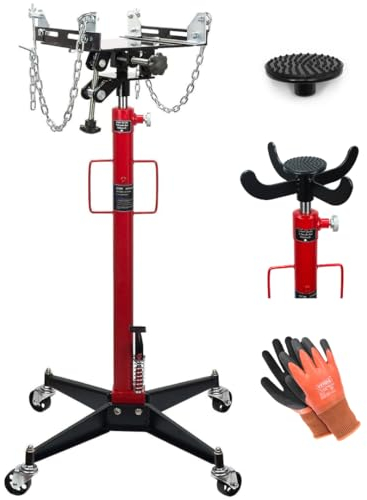Verda Getriebeheber 500 kg Arbeitshöhe 110-190 cm Motorheber Adapter Faulenzer für Motorblock Fußpedal Heber 4 Rollen hydraulik SN0305/1