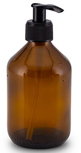 Lifestyle Lover Seifenspender aus Braunglas, Bernsteinfarben für Seife Spüli Shampoo Lotionen Braun Glas 300ml