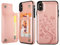 UEEBAI Case for iPhone X XS,Luxury PU Leather Case [Two Magnetic Clasp] [Card Slots] Stand Function Butterfly Flower Pattern Durable Shockproof Soft TPU Back Wallet Cover for iPhone X/XS -Rose Gold#2