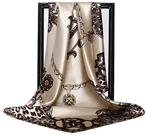 Damen Seide Schal Gürtel Muster Groß Quadrat Satin Kopftuch Kopfschmuck 88,9 cm, 30#, 88.9 cm