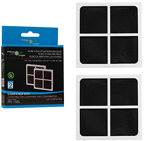 FilterLogic FFL-155L Fresh Air Fridge Purifiers/Filters compatible with Pure n Fresh LG LT120F ADQ73214404 (2 Pack)