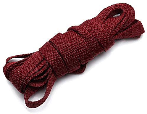 ANUFER Piatto 9mm Largo Colorato Lungo Lacci delle Scarpe per Scarpe Sportive Stivali P11 Borgogna 130cm
