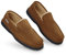 Dunlop Moccasins Slippers Men | Moccasin Loafers Faux Sheepskin Slippers with Rubber Sole | Classic Memory Foam Plush House Slippers | Breathable Indoor Outdoor Shoes | Gifts for Men (9 UK, Brown)