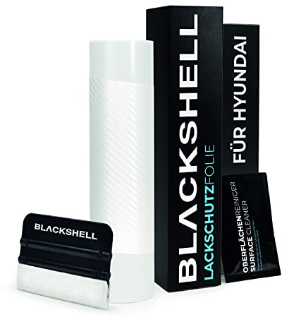 Blackshell® Ladekantenschutz Folie passend für Hyundai Santa Fe | Typ TM | Bj. 2018-2023 (auch Facelift) Carbon weiß - passgenauer Stoßstangenschutz inkl. Set für Folierung