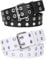 JasGood 2 Stück Punk Nietengürtel für Damen und Herren - Doppelloch Gürtel Mit Punk Style für Cosplay, Hip Hop, Rock Oder Gothic-Outfits