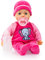 Bayer Design 93824CA, Puppe Sweet Baby 38cm, Babypuppe, Weichkörper, Schlafaugen, inkl. Flasche und Schnuller, rosa, pink, gepunktet mit Elefant