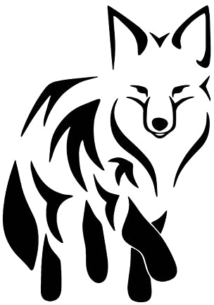 2 Stücke Fuchs Auto Aufkleber Cartoon Auto Aufkleber Schmücken Kofferraum Vinyl Aufkleber Schwarz Auto Aufkleber 11,8 Cm * 16,7 Cm Dekoration Aufkleber