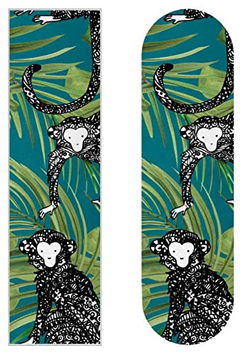 Tropischer Wald Affe, Skateboard-Griptape, Schleifpapier, Longboard, Aufkleber, Scooter, Deck, Sandpapier, 2 Stück
