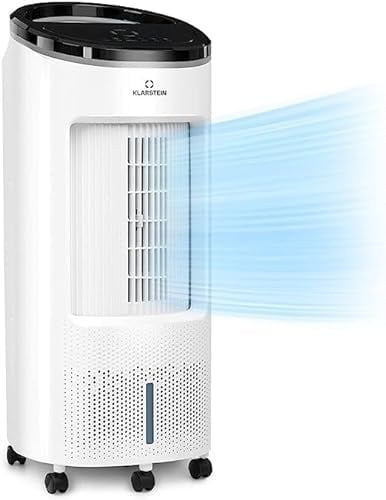 Klarstein IceWind Plus Climatizador Evaporativo – 4 en 1: Ventilador, Enfriador, Humidificador & Purificador, 330 m³/h, Control App & Alexa, Silencioso, Depósito 7L, Blanco