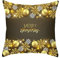 Dsnyu Weihnachtskissenbezug, Schneekugel Merry Christmas Kissenbezüge Polyester, Kaffee Gold Kissenhülle Xmas für Sofa Deko 50x50cm