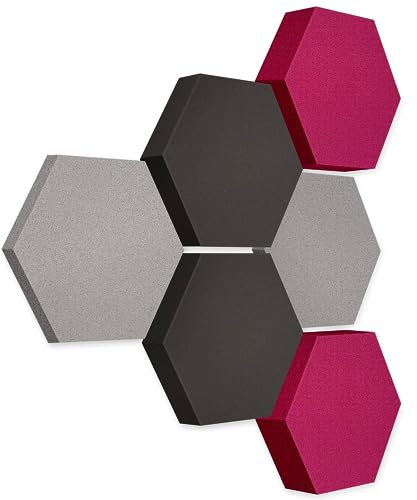 platino24 Akustikpaneele 6 Elemente Edition LOFT 3D I Ø 300mm Akustikplatten Schalldämmung Wand & Decke I Akustikschaum Schall-Absorber aus Basotect 30-70mm mit farbiger Akustikbeschichtung