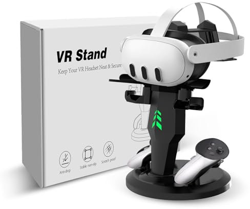 G-STORY Charging Dock for Meta Quest 3 Headset Controllers, VR Charging Station for Meta Quest 2 Fast Charging Meta Quest Pro Accessories with LED Lights