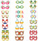 BSITSSS 24 Stück Partybrillen, Iustige Brille Karneval Brille, Party Zubehör Fasching Brille, Partybrille für Hawaiian Tropical Brille Strand Thema Dekoration, Party Zubehör, Foto Requisiten