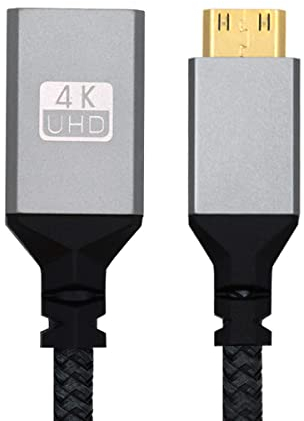 CY Cavo 4K Tipo C Mini HDMI 1.4 Maschio Dritto a HDMI Femmina Cavo di Prolunga per DV MP4 Fotocamera DC Laptop HDTV