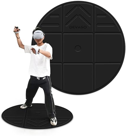 DEVASO Estera plegable VR, alfombra redonda antifatiga, antideslizante y cómoda, accesorios de juego de para PSVR2, Oculus Quest 2/Pro, Pico 4