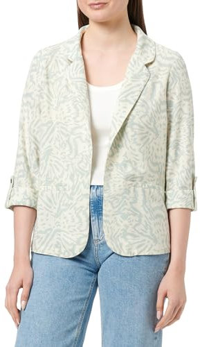 VERO MODA Vmjesmilo Blazer Ample 3/4 WVN GA Noos, Vert Clair/AOP : hyrsa, L Femme