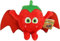 Kuscheltier Plüschtier The Misfits Stofftier ca. 26 cm Kissen Gemüsekorb, Speise Obst Zubehör für Kaufladen und Kinderküche für Mädchen, Jungen & Babys Flauschiges Stofftier (Tomate Dracula 26 cm)