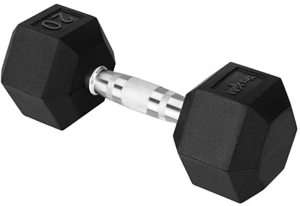 Yes4All Gusseisen - Chrom Grip Hex Hantel - 9 kg - Single