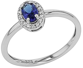 Amor Ring Weißgold 375/9ct Damen Ringe, mit synt. Nano, Zirkonia synth., Silber, Kommt in Schmuck Geschenk Box, 2037443