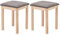 KHG 2er Set Sitzhocker Holzhocker lackiert, Velours gepolstert Flur Garderobenhocker Küchenhocker 36x36x47 cm - Buche Holz Massiv bis 110 kg belastbar - Schminkhocker Landhausstil