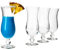 MamboCat Set di 4 bicchieri da cocktail Blue Hawaii, 350 ml, altezza 14,3 cm, per 4 persone, bicchieri trasparenti da long drink con piedino, calice Hurricane I bicchieri trasparenti per Pina Colada,