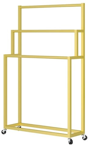 Bodenstehender Schalständer, Vorhang Karte / Muster / Stoff Hängende Display Stand Movable Für Commercial Retail Store Ausstellung Veranstalter Mit Haken, 150cm Hoch ( Color : Gold , Size : 150cm/59in