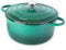 Cast Iron Dutch Oven with Lid – Non-Stick Ovenproof Enamelled Casserole Pot – Sturdy Dutch Oven Cookware – Dark Green, 5-Quart, 24cm – by Nuovva