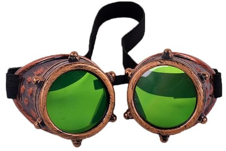 Jiumaocleu Bennett Cosplay Brille Steampunk Brille Retro Vintage Viktorianische Brille Schweißen Punk Schutzbrille