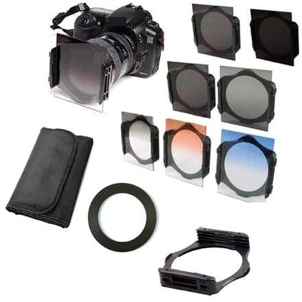 Komplettes ND 2 4 8 + Gradual ND4 Blue Orange Filter 49 52 55 58 62 67 72 77 82 mm Kit, for Cokin P Set SLR DSLR Kameraobjektiv(Size:62mm)