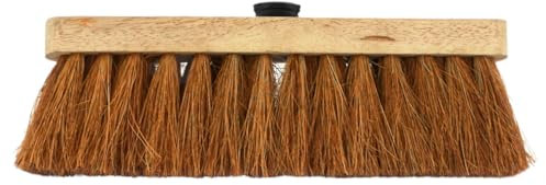 12-Inch Natural Soft Coco Sweeping Broom Head - Eco-Friendly Soft Bristle Sweeping Brush - Ideal for Indoors and Outdoors - Durable Home, Garage, Patio, Yard & Garden Broom