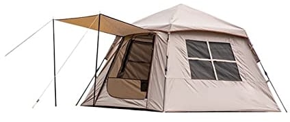 ZXSXDSAX Zelte Outdoor Automatic Tent Oxford Cloth Portable 3-4 Person Quick Build Camping Tent with Door Awning Cloth