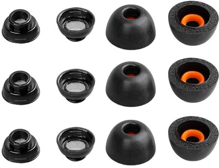 KBEAR 3 Pairs Foam Earbud Tips Compatible with AirPods Pro 1st/2nd Generation, Customize Memory Foam Earbud Tips, Noise Cancellation, Lossless Sound Quality (Medium, Black)