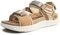 KuaiLu Sandales Randonnée Sandales d'extérieur Confort Orthopédique Soutien Voûte Plantaire Réglables Sandales Trekking Cuir Légères Ouvertes Sandales Marche Antidérapantes Beige 38.5