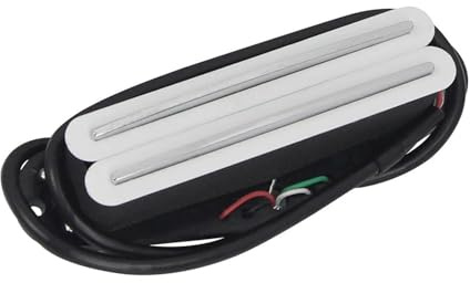 Ersatz- & Kleinteile Für E-Gitarren 1 STÜCKE Dual Rails Pickup Mini Humbucker Pickup Keramik 4-Leiter 9K E-gitarre Teile Weiß/Schwarz/gelb Wählen(White)