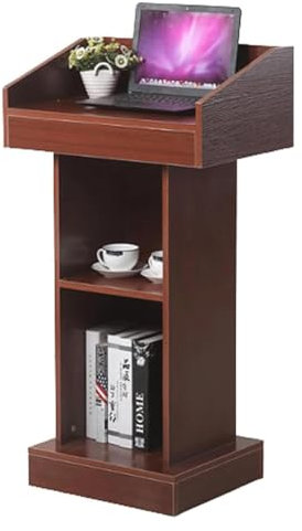 TAIPINGOZ Podium, Rednerpult, Stehendes Podium, Holz Rednerpulte mit offenen Lager Podien Rezeption Pulte for Kirchen