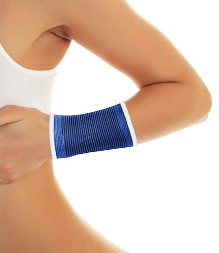 Edco HANDBANDAGE Gr.-M elastisch Blau Handgelenkbandage Handgelenkstütze Sportbandage Handgelenkschoner Handgelenk Hand Bandage Sport Fitness Training Arm (Größe M - 37)