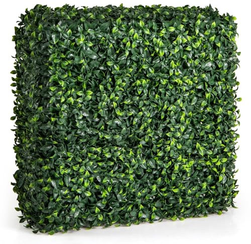 ZOAPDEBCE Künstliche Blätter Hecke Paneele Hecke Wand Paneel Künstlicher grüner Wand-Gartenzaun mit realistischen Gardenienblättern, Aluminiumrohren und Kabelbindern