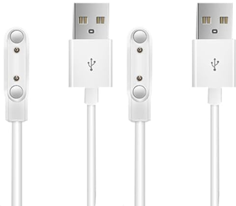 [2 Piezas] Universal para Reloj Inteligente 7,62mm Cargador, Accesorios Smartwatch Cable de Carga USB magnético, Enchufe de 2 Clavijas Compatible con Reloj Inteligente para niños