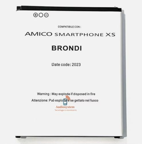 Audiosystem Batteria Compatibile Per BRONDI Amico Smartphone XS Con Capacità Originale da 2200Mah Bianca Pila Nuova Ricambio Sostituzione